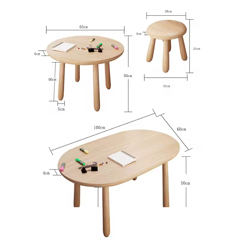 Hot Sale Durable Space-Saving Modern KIDS Solid Wood Children's Table Chair Set Kindergarten Multifunctional Early Education