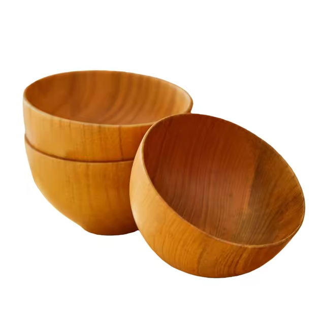 Wholesale Acacia Wooden Modern Rectangle Shape Customizable Color Kitchen Dinnerware Set Food Soup Bowls Household Fruit Basin