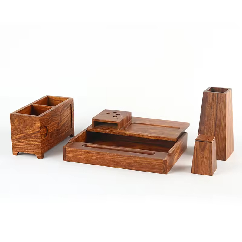 Modern Bamboo and Teak Wood Fully Assembled Durable Customizable Color Space-Saving Digital Printing Bathroom Amenities Set