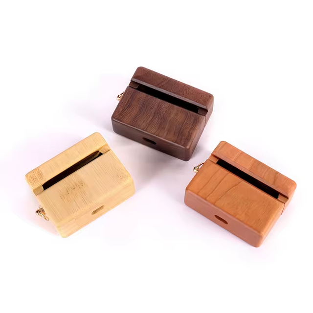 Custom Durable Modern Real Wood Walnut Case with Hook Covers for Airpods 1 2 3 4 Pro Handmade Protective Home Decor