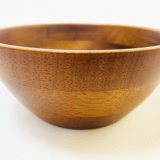 Decorated Wholesale Modern Plated Acacia Wood Rectangle Fruit Salad Soup Bowl Customizable Color Food Serving Restaurant Wooden