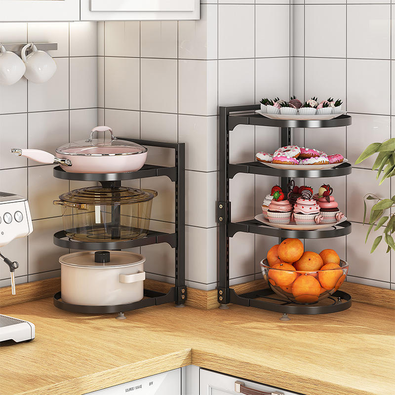 Factory Custom Kitchen Storage Rack Adjustable Pot Storage Rack Under Cabinet Kitchen Stainless Steel Storage Rack