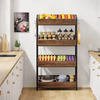 Hot-selling Kitchen Storage Rack Stand Stackable Fruit Basket Organizer Brown 4-Tier Carbon Steel Vegetable Storage Rack