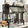Custom Multi-Functional Double Kitchen Storage Rack Iron Sliding Organizer Cabinet Door Sink Dish Tray Counter Top Drain Rack
