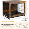 Heavy-Duty Wooden Dog Crate Furniture Indoor End Table Night Stand with Removable Tray Easy Standing Installation for Tools