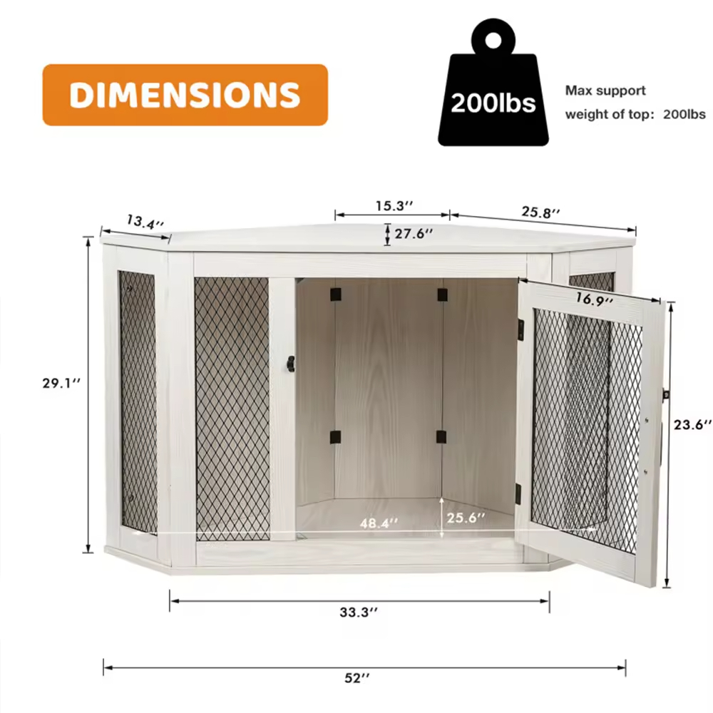 ODM&OEM Heavy Duty Dog Crate Furniture End Table Wooden Cage Kennel Standing Type Tools Vintage Sustainable Indoor