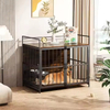High Quality Solid 41-Inch Furniture-Style Dog Crate Outdoor Safe and Durable with Removable Tray Box Made of Wood Iron