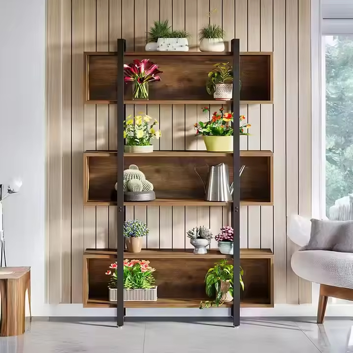 Custom Huina 3-Tier Tall Powder Coated Modern Wooden Plant Stand Factory Direct Outdoor/Indoor Living Room Furniture Ladder