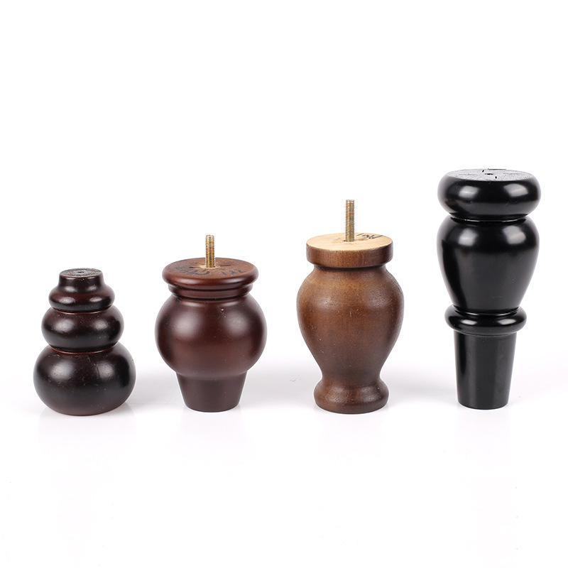 Sofa with gourd-shaped wooden legs