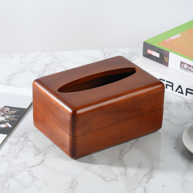 Wooden tissue box
