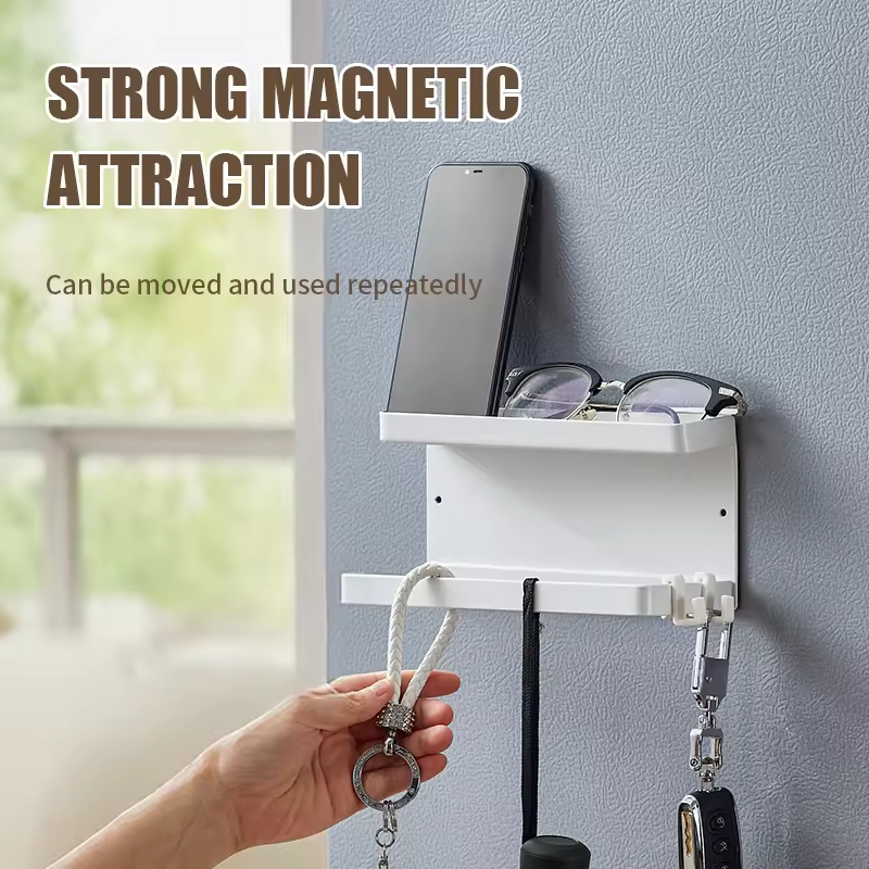 Custom Logo Magnetic Minimalist Single Tier Metal Carbon Steel Refrigerator Shelf Storage Kitchen Counter Organizer Spice Rack