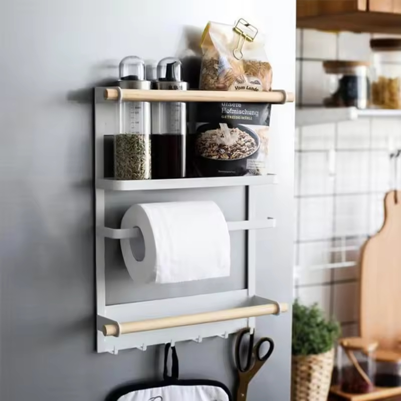 Modern Double Rod Magnetic Paper Towel Holder Tray Kitchen Storage Rack for Bathroom Living Room Available for Factory Wholesale 