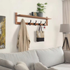 Modern Wooden Wall Hanger with Hooks - Multi-Use Tool Organizer, Space-Saving Eco Design