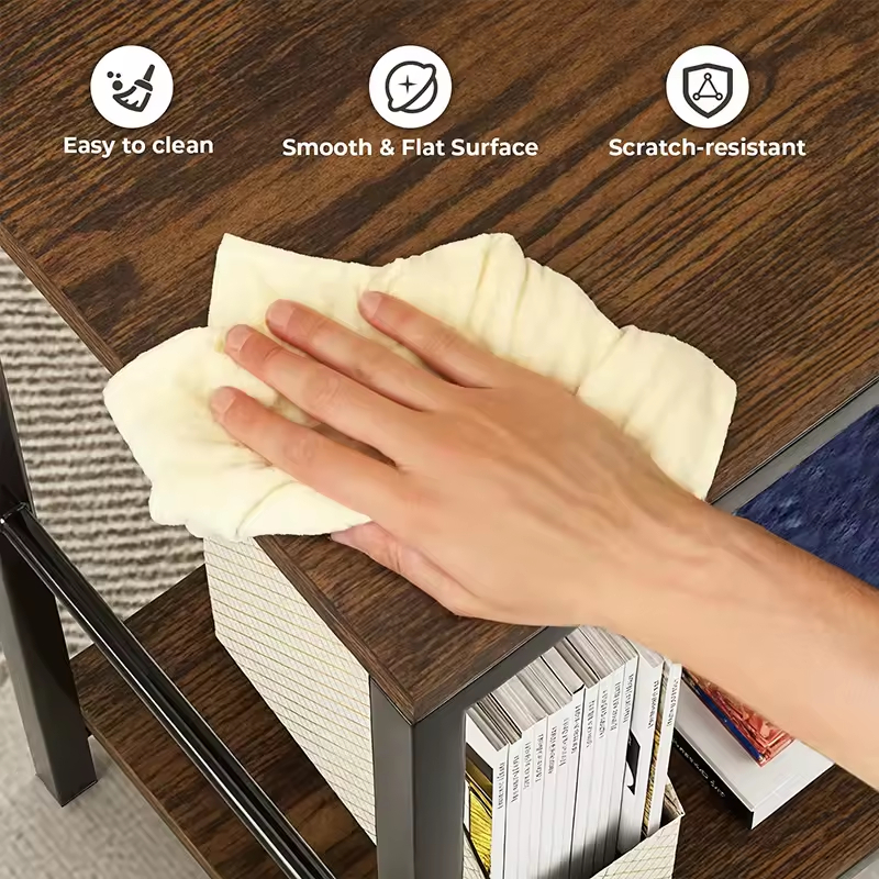 OEM & ODM G-Shaped End Small Side Table for Bedroom Living Room Bedside Table Storage Shelf for Small Spaces Bedroom Furniture