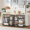 Custom Entryway Table Console Table with Charging Station Industrial Narrow Sofa Table with 5 Tier Storage Shelves