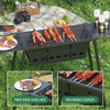 Factory Custom Portable Charcoal Grill Powder Coated Folding Stainless Steel Barbecue Grill with Folding Shelves Outdoor Picnic