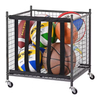 Factory Custom Metal Rolling Sports Ball Storage Cart Wheeled Lockable Heavy-Duty Garage Organizer Carbon Steel Detachable