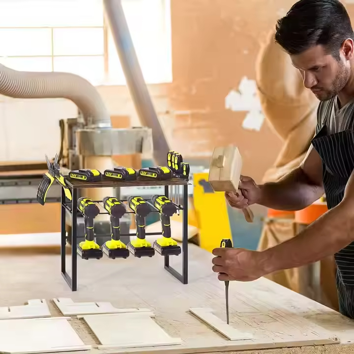 Heavy-Duty Wall-Mounted Garage Shelf Rack Power Tools Storage Box Display Utility Rack