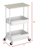 Custom Houseware 2-Tier Rolling Utility Cart with Top Board Heavy Duty Rolling Storage Carts Utility Carts