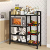 OEM/ODM 4-Tier Large Capacity Metal Kitchen Storage Rack Multi-Layer Storage Rack for Efficient Kitchen Islands Carts