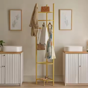 Clothes Rack Standing Detachable Wardrobe Living Room Bathroom Waterproof Customized Color Foldable Multifunction Double Tier