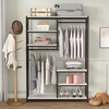 Hot Selling ODM Combined Steel Wood Storage Rack for Bedroom & Bathroom Multi-Functional Clothing Rack Direct Factory Wardrobe