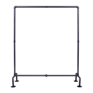 Factory Custom Wholesale Single Pole Drop Belt Wheel Rolling With Brake Industrial Pipe Clothing Rack Black Drying Rack