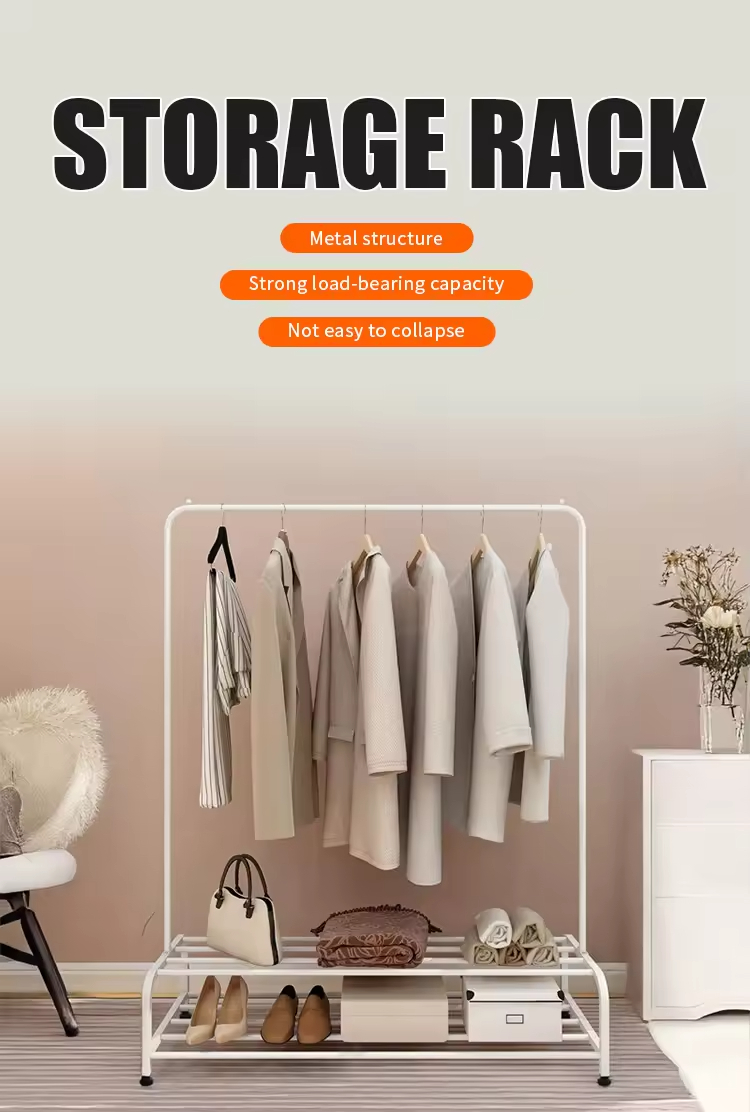 Wholesale Waterproof Double Tier Eco-Friendly Movable Wood+Metal Rack Wheels for Home Storage Wardrobe Bathroom Living Room Use