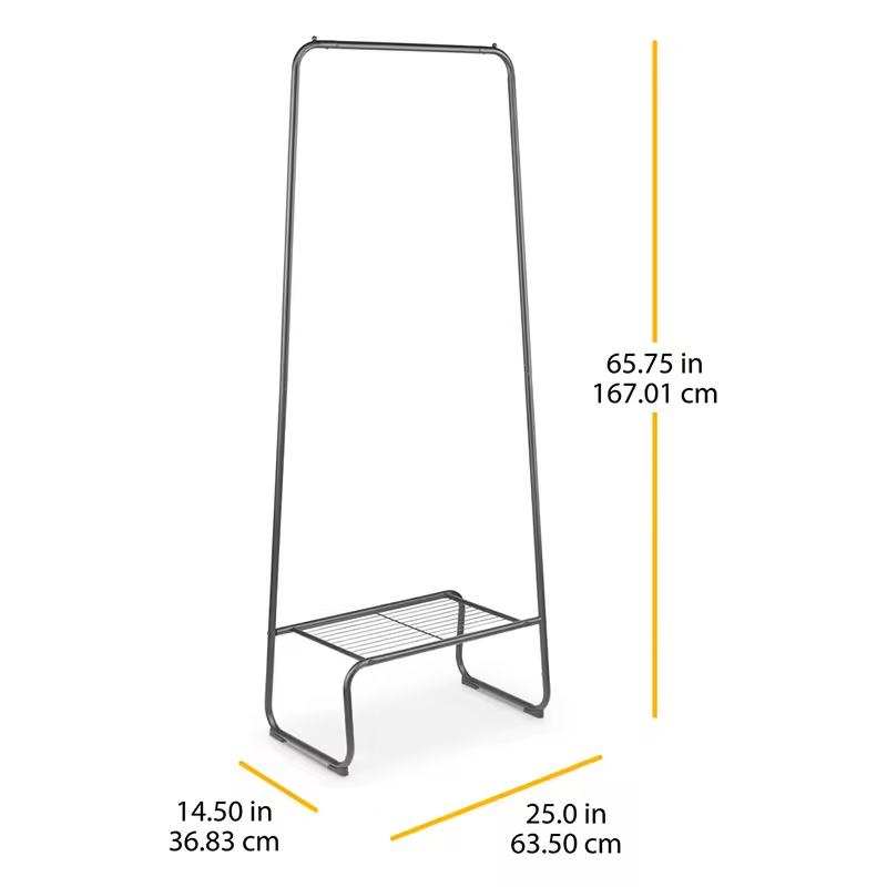 Modern Double-Tier Cloth Rack Stand Metal Furniture with Detachable Design for Wardrobe or Bathroom for Hanging Clothes Coats