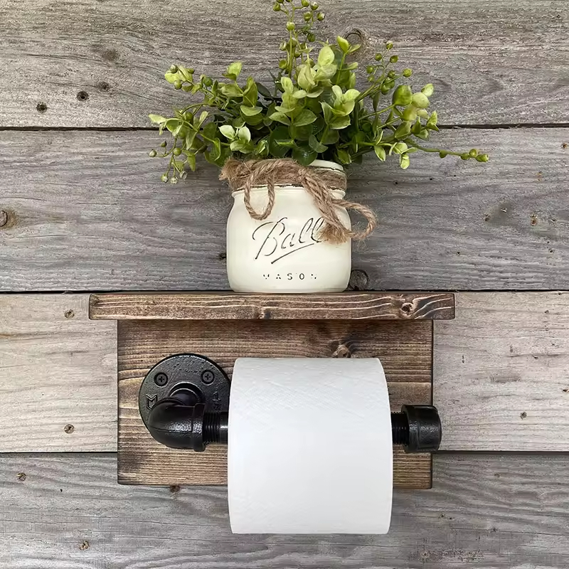 Custom Modern Plated Hardwood Shelves Bathroom Kitchen Rack with Bracket Long Book Floating Shelf