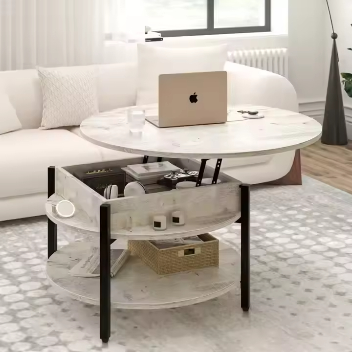 Factory Custom 36"W Lift Top Coffee Table Storage Wood Contemporary Design for Living Room Hotel Use Console Table for Bedroom