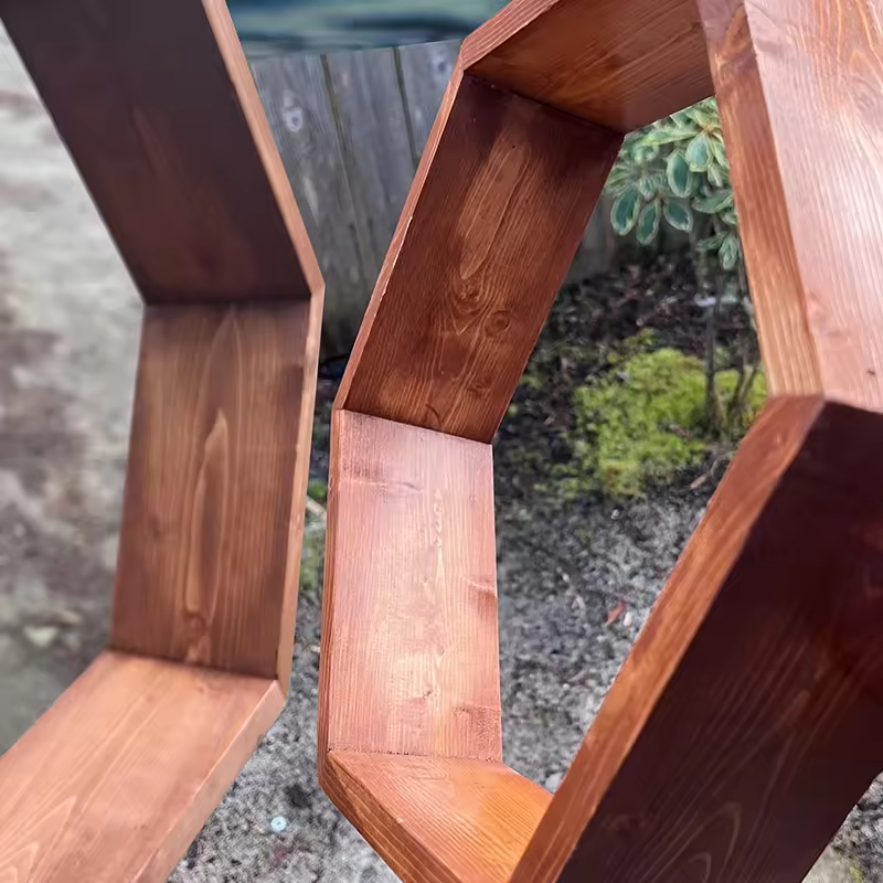 Solid Wood Rectangle Honeycomb Floating Modern Plated Digital Printing Wood Shelf