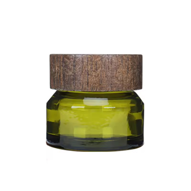 Luxury Huina Brand Model 20251010 15ml 30ml 50ml Green Rectangle Wooden Jars for Home Decoration Durable Space-Saving Modern