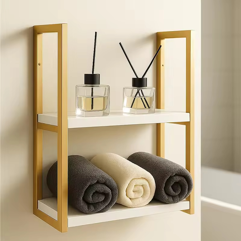 Wood Modern Bathroom Vanity Makeup Accessories Organizer with Skincare and Lipstick Storage for Countertop