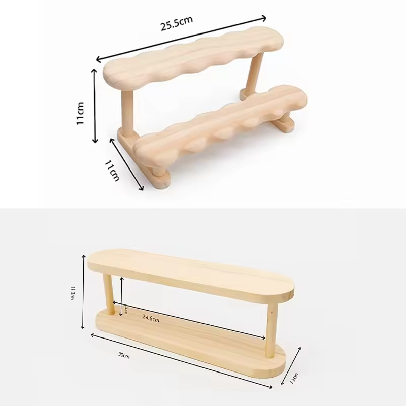 3-Tier Solid Wood Modern Display Shelf Model 20251010 for Home Cafe Use Store Showcase Perfumes Action Figures Black