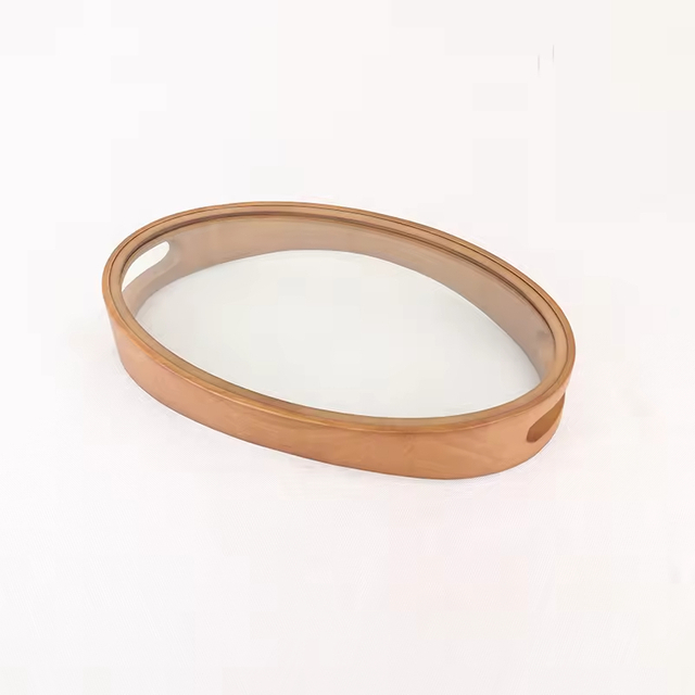 Bamboo Wooden Round Serving Tray With Handle Tea & Coffee Table Decorative Tray Food Storage Platters