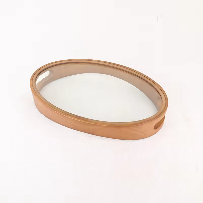 Bamboo Wooden Round Serving Tray With Handle Tea & Coffee Table Decorative Tray Food Storage Platters