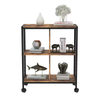Custom Two-Tier Metal Wooden Kitchen Storage Rack Living Room Display Coffee Bar Storage Cabinet for Kitchen Islands & Carts