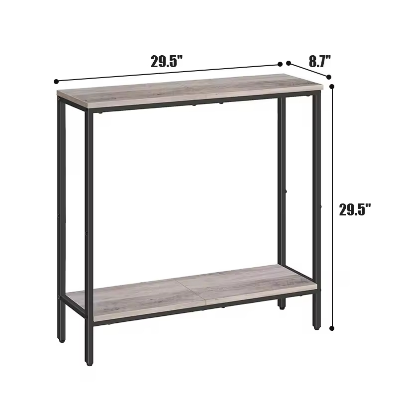 OEM ODM Wholesales 29.5'' Home Slim Console Table Steel + Wood Narrow Accent Table for Entryway Living Bookcases Bookshelves