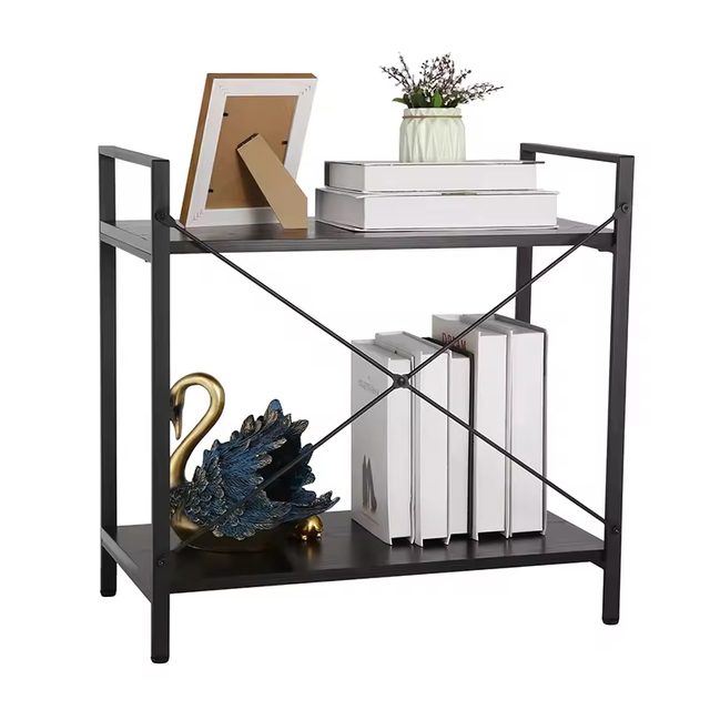Custom 2-Tier Small Metal Shelving Unit for Home Garden & Industrial Use Space-Saving Bookcase From Factory