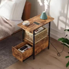 OEM ODM Narrow Console Table Charging Station Wood+Metal Storage Shelves End Table Nightstand Bedside Tables USB Ports Power