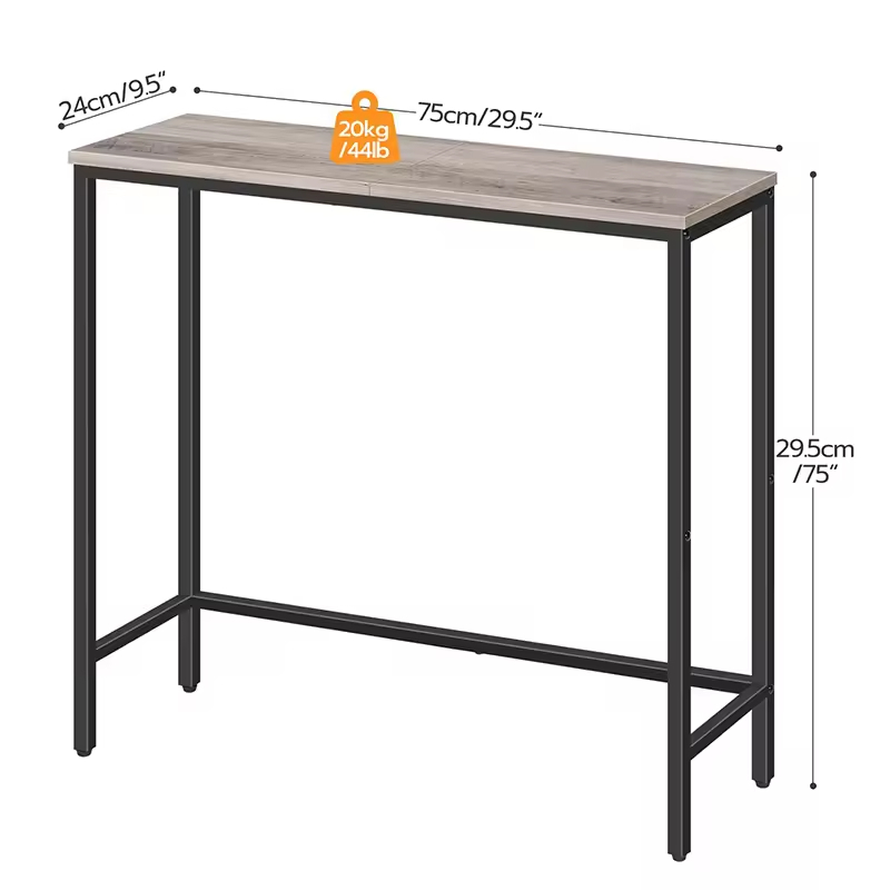 Factory Customized Wholesales Narrow Console Table 29.5" Small Entryway Living Room Wood & Metal Storage Console Table