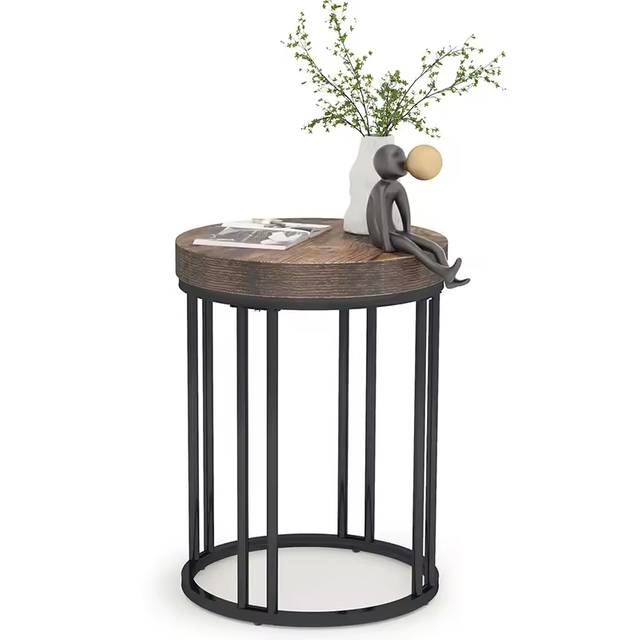 Contemporary Custom Single round Wooden Side Table Popular Factory Furniture for Living Room Coffee End Table Design
