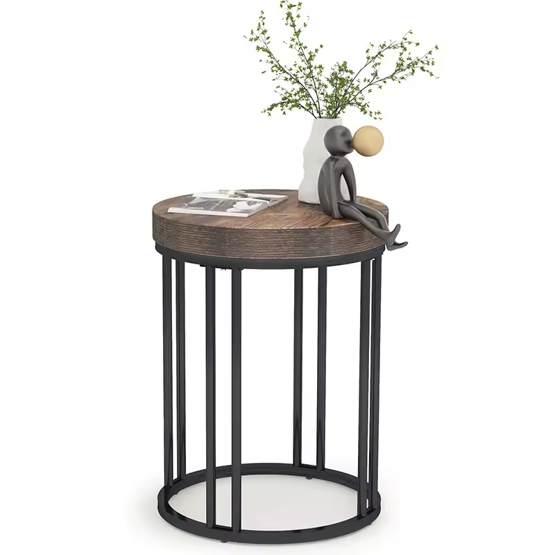 Contemporary Custom Single round Wooden Side Table Popular Factory Furniture for Living Room Coffee End Table Design