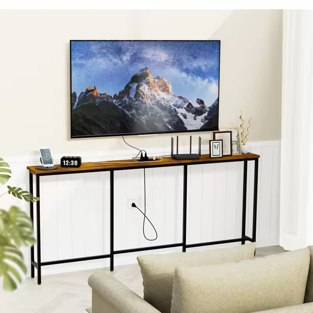 OEM Long Slim Sofa Console Table Rustic Industrial Storage Villa Living Room Home Hotel Entryway TV Stand Bedroom Furniture