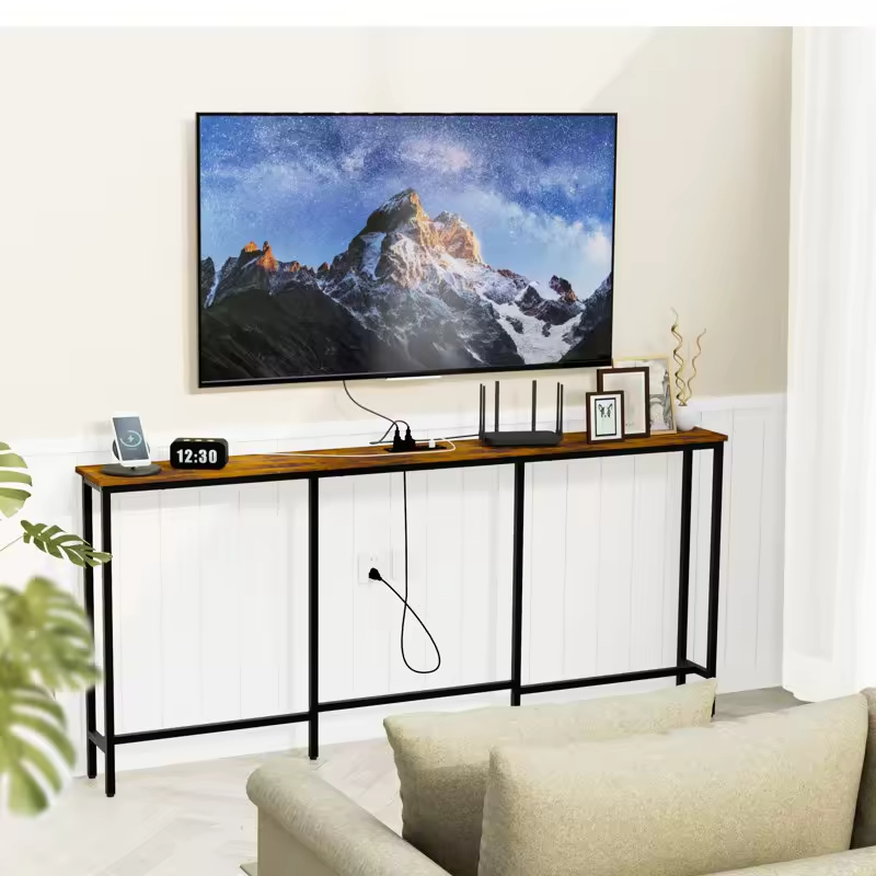 OEM Long Slim Sofa Console Table Rustic Industrial Storage Villa Living Room Home Hotel Entryway TV Stand Bedroom Furniture
