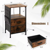 OEM&ODM Convertible Modern Bedroom Nightstand with 2 Drawers Charging Station Wooden and Metal End Table Small Nightstand