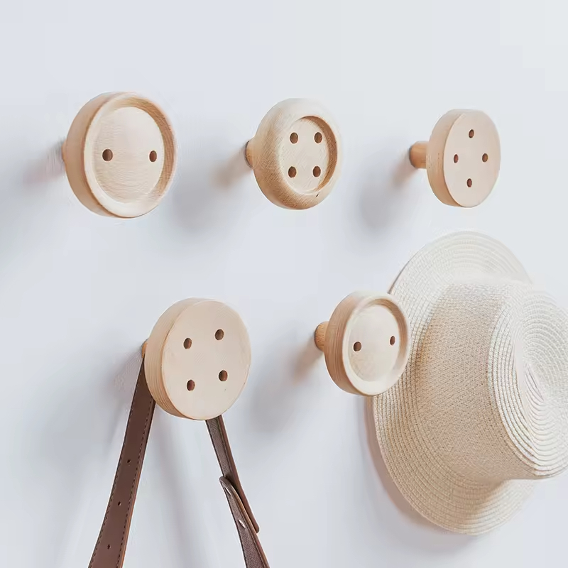 Wooden Children's Cute Rectangle Shape Furniture Handle Wardrobe Cabinets Kitchen Drawers Button Knobs Customizable Color Modern