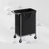 Custom 140L 2 Section Rolling Laundry Basket Steel Frame Handle Removable Liner Wheeled Blanket Storage Bathroom 600D Oxford