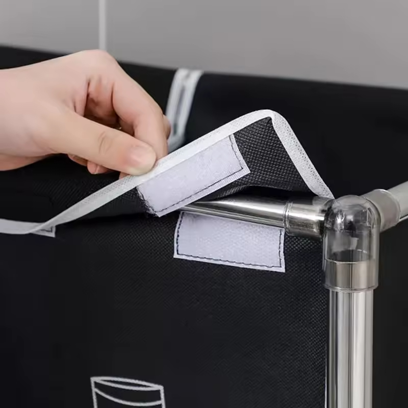 Factory Custom Steel & Oxford Fabric Waterproof Strong Load-Bearing Laundry Hamper for Bathroom and Bedroom Clothing Storage